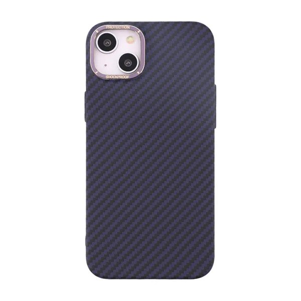 iPhone 15 Plus Suojakuori Hiilikuitukuviointi Violetti