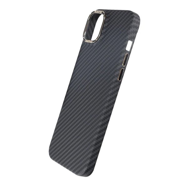 iPhone 15 Plus Suojakuori Hiilikuitukuvio Musta