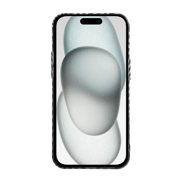 iPhone 15 Plus Suojakuori Hiilikuitukuvio Musta