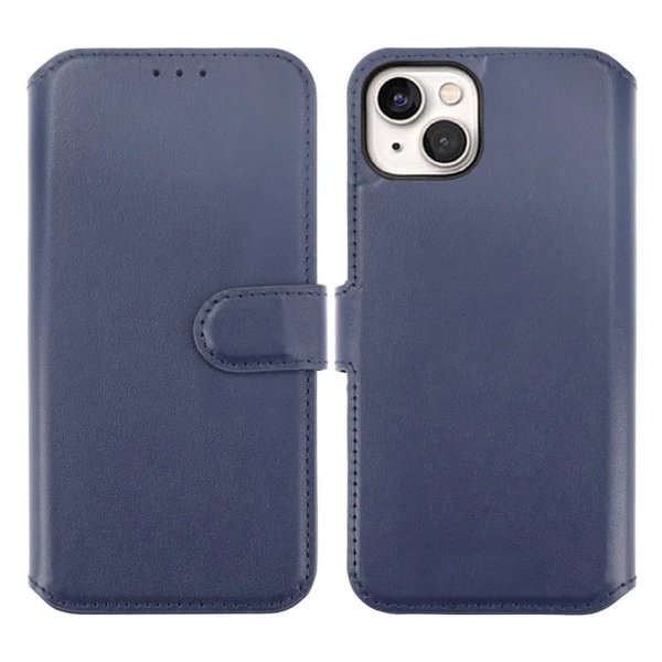 Rvelon iPhone 15 Plus Kotelo Aitoa Nahkaa Sininen