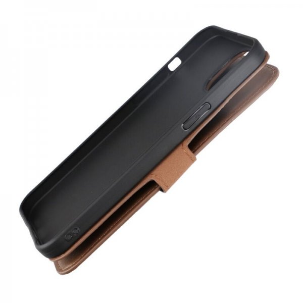 Rvelon iPhone 15 Plus Kotelo Aitoa Nahkaa Ruskea