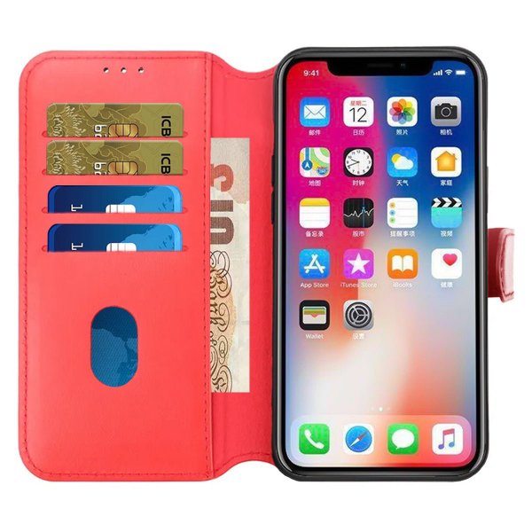 Rvelon iPhone 15 Plus Aidot Nahkakuoret Punainen