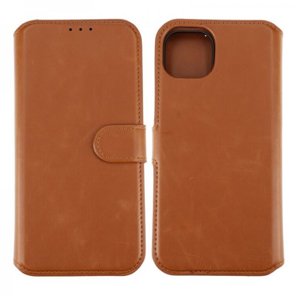 Rvelon iPhone 15 Plus -kotelo, magneettinen irrotettava kuori, ruskea