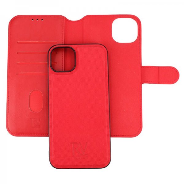 Rvelon iPhone 15 Plus Kotelo Magneettisesti Irrotettava Kuori Punainen