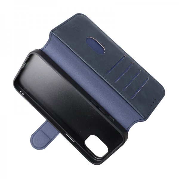 Rvelon iPhone 15 Plus -kotelo, 4 korttipaikkaa, MagSafe, sininen