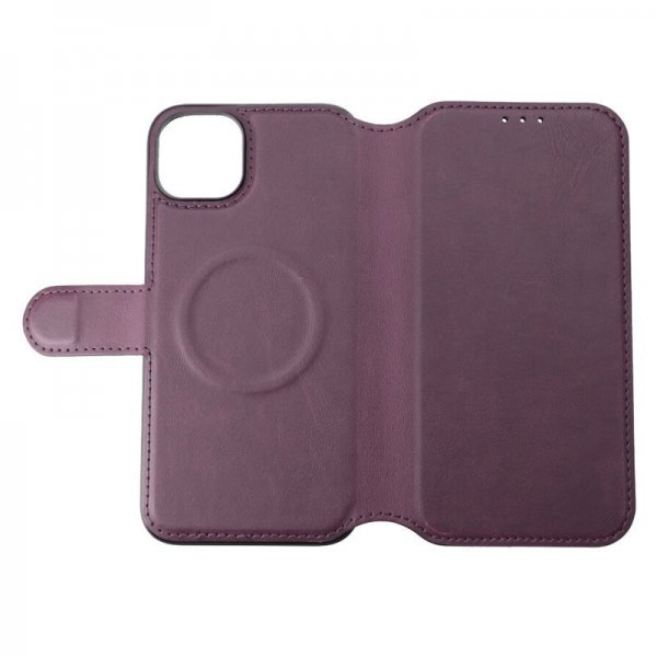 Rvelon iPhone 15 Plus -kotelo, 4 korttipaikkaa, MagSafe, violetti