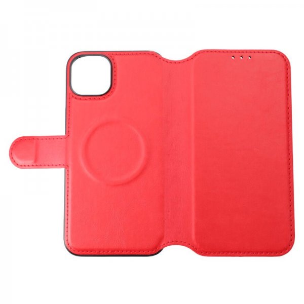 Rvelon iPhone 15 Plus -kotelo, 4 korttipaikkaa, MagSafe, punainen