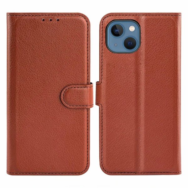 iPhone 15 Plus Suojakotelo Jalustalla Ruskea