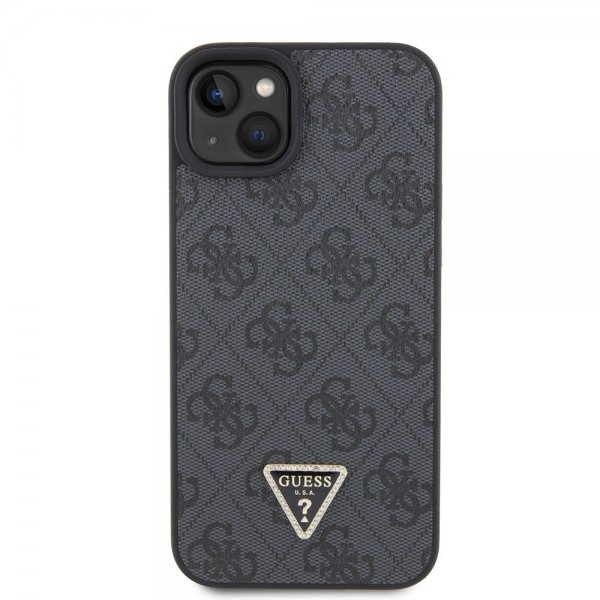 Guess iPhone 15 Plus Suojakuori 4G Metal Triangle Strass Musta