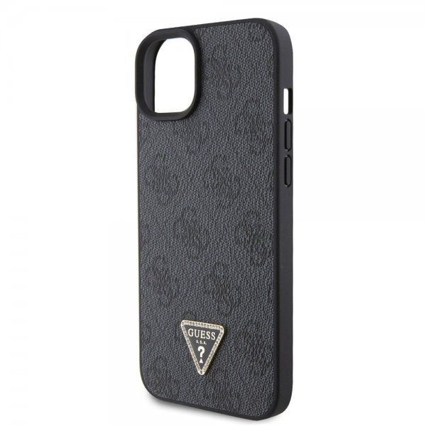 Guess iPhone 15 Plus Suojakuori 4G Metal Triangle Strass Musta