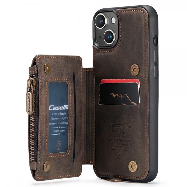 CaseMe iPhone 15 Plus Suojakuori C20-sarja Kahvi