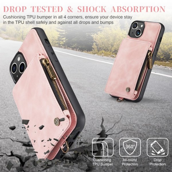 CaseMe iPhone 15 Plus -suojakuori C20-sarja Ruusukulta