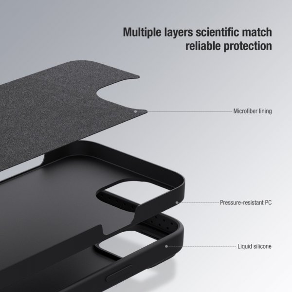 Nillkin iPhone 15 Plus Suojakuori CamShield Silky Sininen
