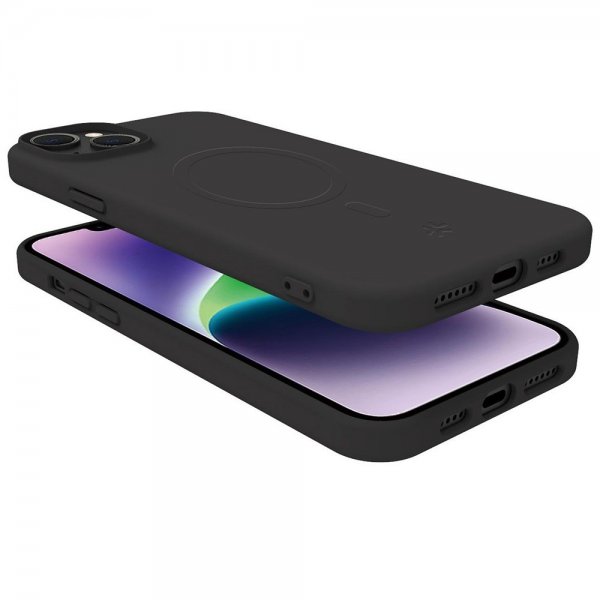 Celly iPhone 15 Plus -suojakuori CROMOMAG Musta