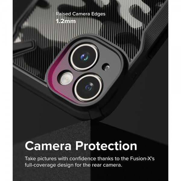 Ringke iPhone 15 Plus Suojakuori Fusion X Design Camo Black