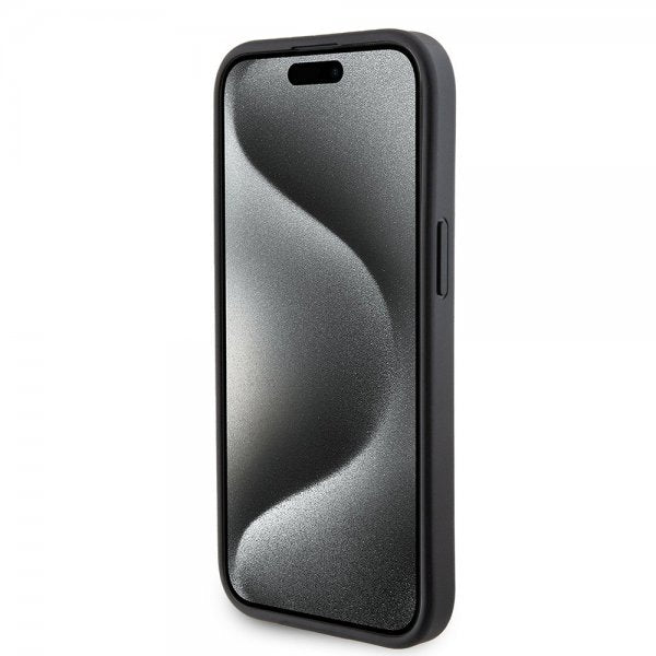 Ferrari iPhone 15 Plus Suojakuori Grip Stand -toiminnolla Musta