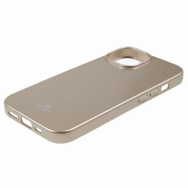 Mercury iPhone 15 Plus Suojakuori Jelly Glitter Kulta