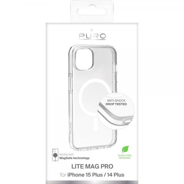 Puro iPhone 15 Plus -suojakuori LITE MAG PRO Läpinäkyvä