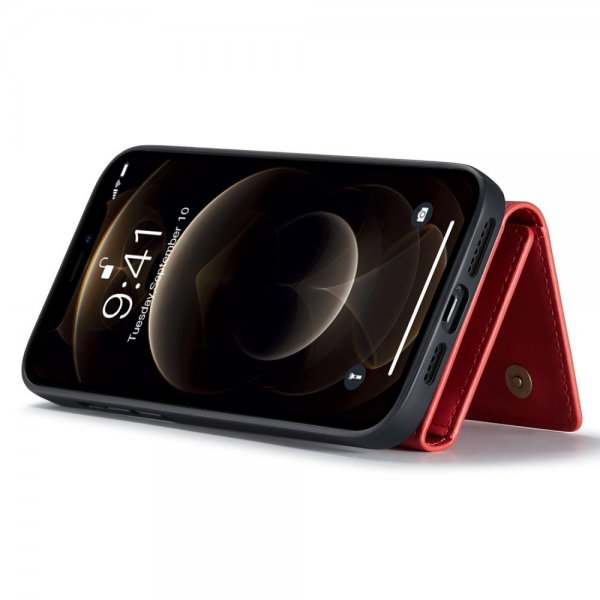 Dg.Ming iPhone 15 Plus -suojakotelo M1 Series, irrotettava korttipidike, punainen