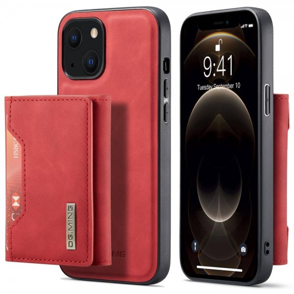 Dg.Ming iPhone 15 Plus -suojakotelo M2-sarja Irrotettava korttikotelo Punainen
