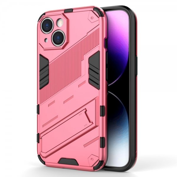 iPhone 15 Plus Suojakuori Jalustalla Magenta
