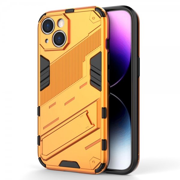 iPhone 15 Plus Oranssi kuori jalustalla