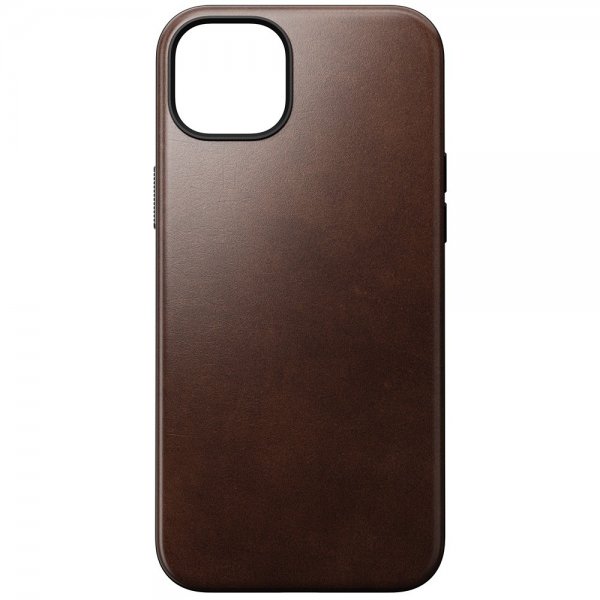 Nomad iPhone 15 Plus -suojakuori, Modern Leather Case, Horween Rustic Brown
