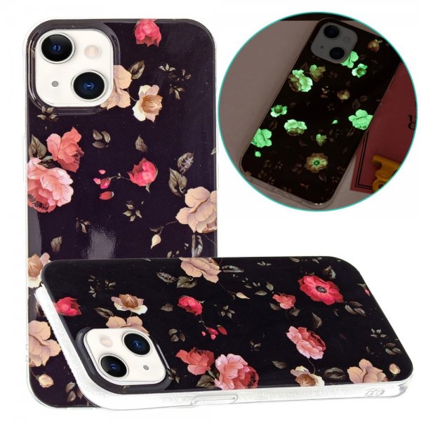 iPhone 15 Plus Suojakuori Ruusukuvio Musta