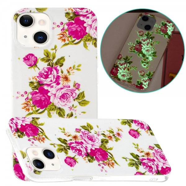 iPhone 15 Plus Suojakuori Kukka Ruusut Valkoinen