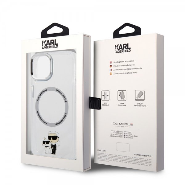 Karl Lagerfeld iPhone 15 Plus Suojakuori NFT Karl & Choupette Läpinäkyvä