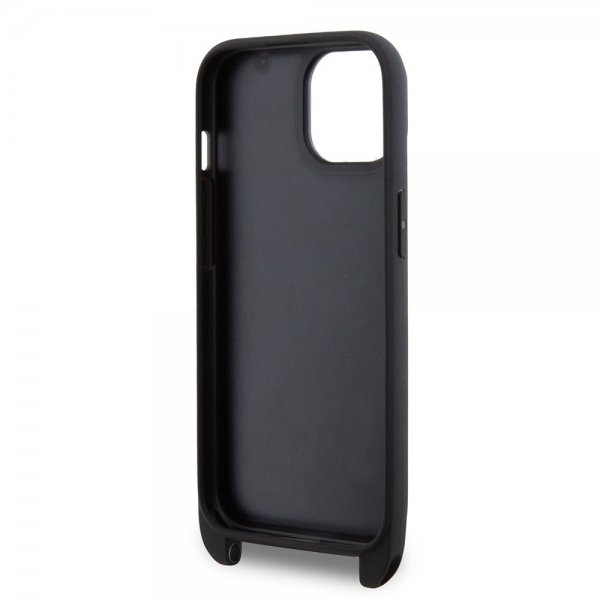 Karl Lagerfeld iPhone 15 Plus -suojakuori, Saffiano Crossbody, musta
