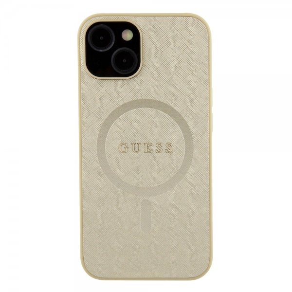 Guess iPhone 15 Plus Suojakuori Saffiano MagSafe Beige
