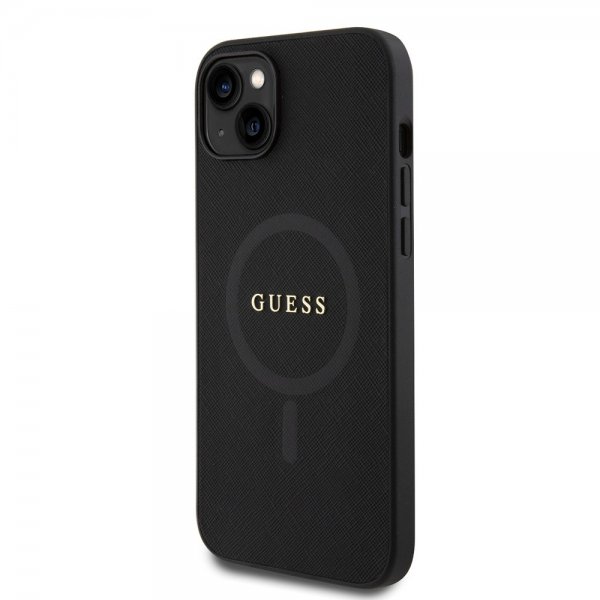 Guess iPhone 15 Plus Suojakuori Saffiano MagSafe Musta