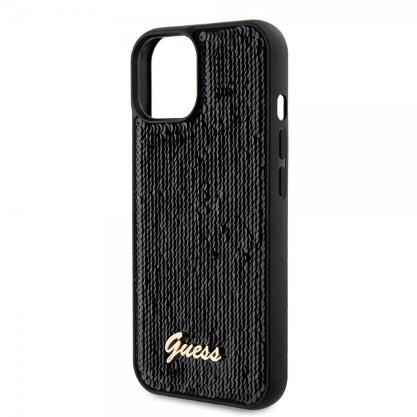 Guess iPhone 15 Plus Sequin Black -kuori