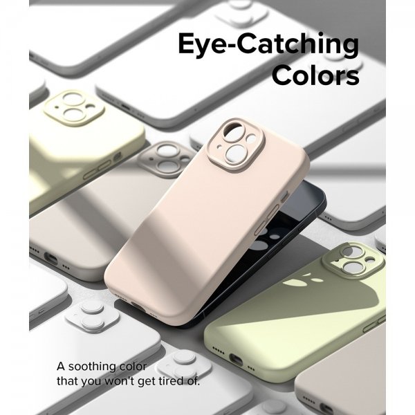 Ringke iPhone 15 Plus Suojakuori Silicone Magnetic Pink Sand