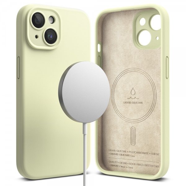 Ringke iPhone 15 Plus Suojakuori Silicone Magnetic Sunny Lime