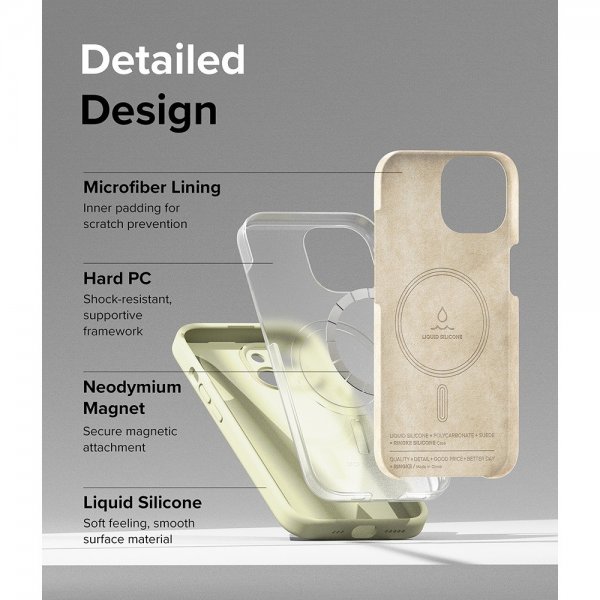 Ringke iPhone 15 Plus Suojakuori Silicone Magnetic Sunny Lime
