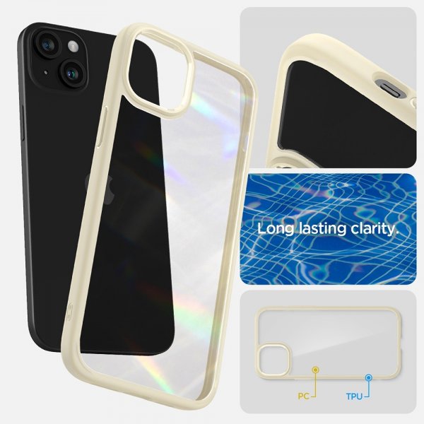Spigen iPhone 15 Plus -kuori Ultra Hybrid Mute Beige