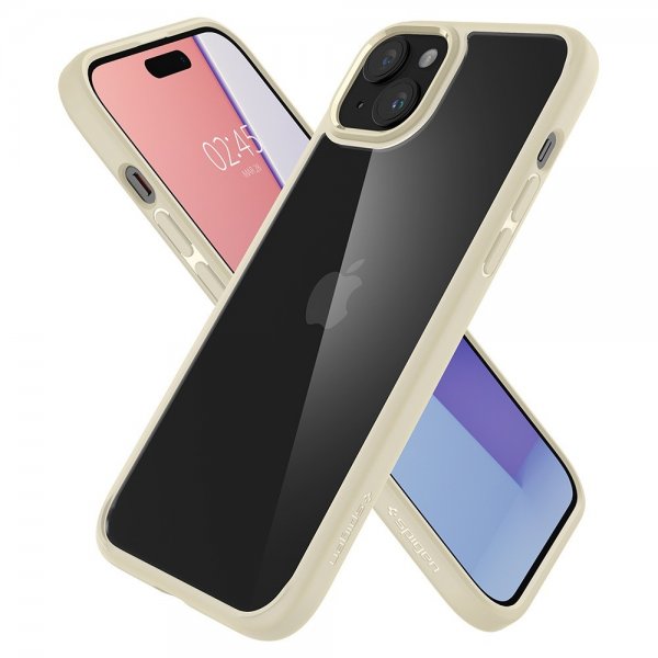 Spigen iPhone 15 Plus -kuori Ultra Hybrid Mute Beige