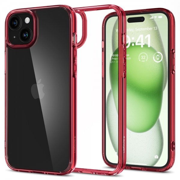 Spigen iPhone 15 Plus Suojakuori Ultra Hybrid Red Crystal