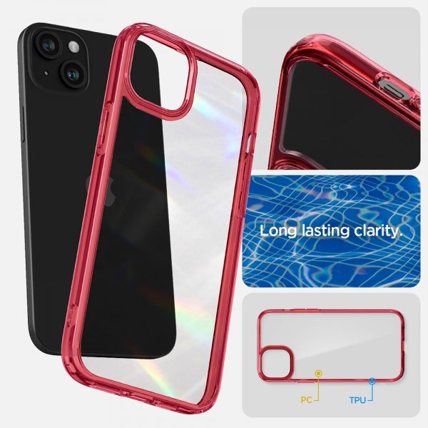 Spigen iPhone 15 Plus Suojakuori Ultra Hybrid Red Crystal