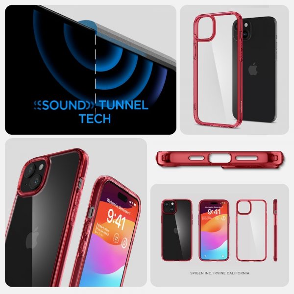 Spigen iPhone 15 Plus Suojakuori Ultra Hybrid Red Crystal