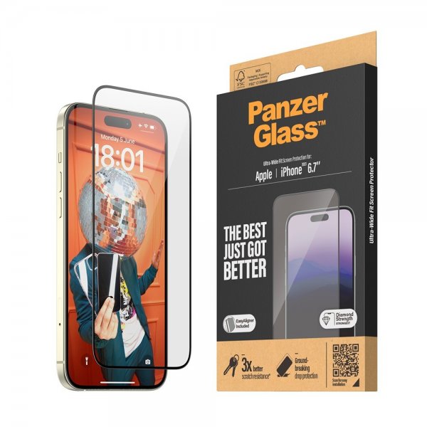 PanzerGlass iPhone 15 Plus näytönsuoja Ultra-Wide Fit EasyAligner