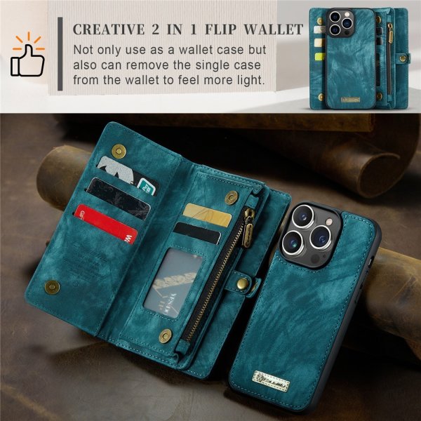 CaseMe iPhone 15 Pro -kotelo 008 Series, irrotettava kuori, petrolinsininen