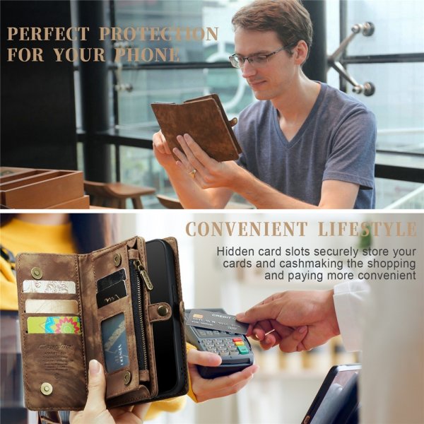 CaseMe iPhone 15 Pro Kotelo 008 Series Irrotettava Kuori Ruskea