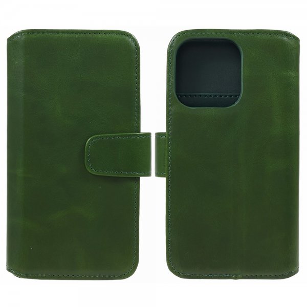 Nordic Covers iPhone 15 Pro Kotelo Essential Leather Juniper Green