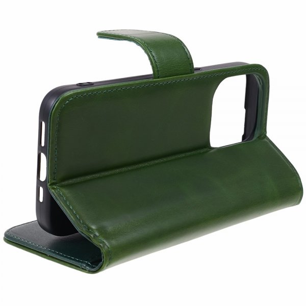 Nordic Covers iPhone 15 Pro Kotelo Essential Leather Juniper Green