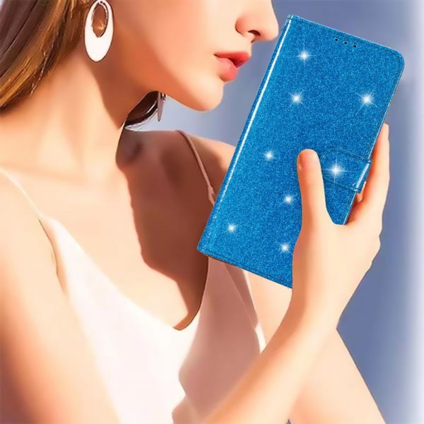 iPhone 15 Pro Kotelo Glitter Sininen