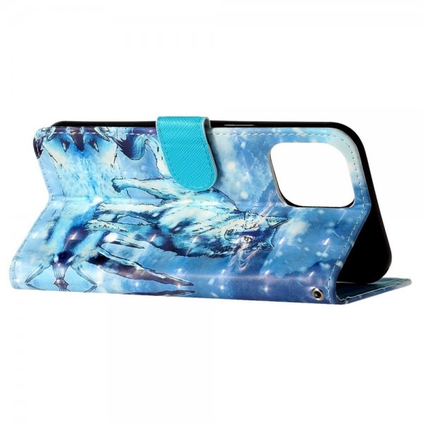 iPhone 15 Pro Kotelo Susi Kuvio Sininen