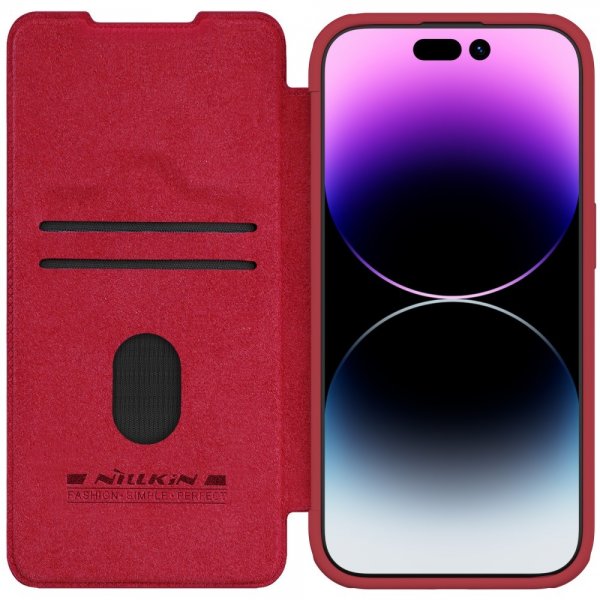 Nillkin iPhone 15 Pro -suojakuori Qin Pro -sarja Punainen